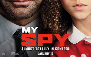 Dave Bautista and Chloe Coleman in American action-comedy film `My Spy`